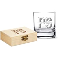AMAVEL – Juego de Vaso de Cristal con Piedras Reutilizables para Whisky – Personalizado con Nombre e Iniciales – Regalo…